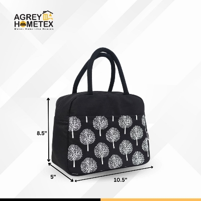 Buy Lunch Carry Bag, Cotton Fabric , Black, (10.5″x8.5″x5″)  Best Price In Bangladesh