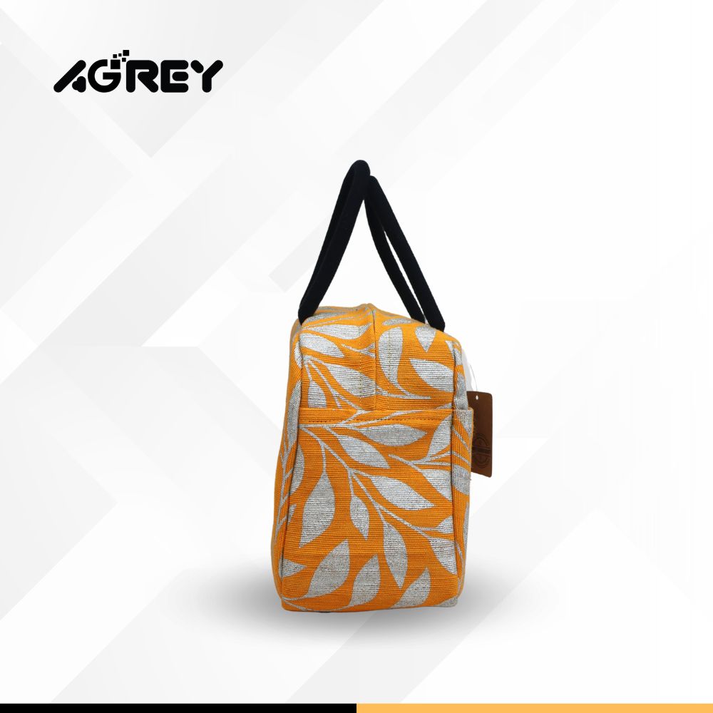 Buy Lunch Carry Bag, Jute Cotton , Yellow & Silver, (10.5″x8.5″x5″) Best Price In Bangladesh
