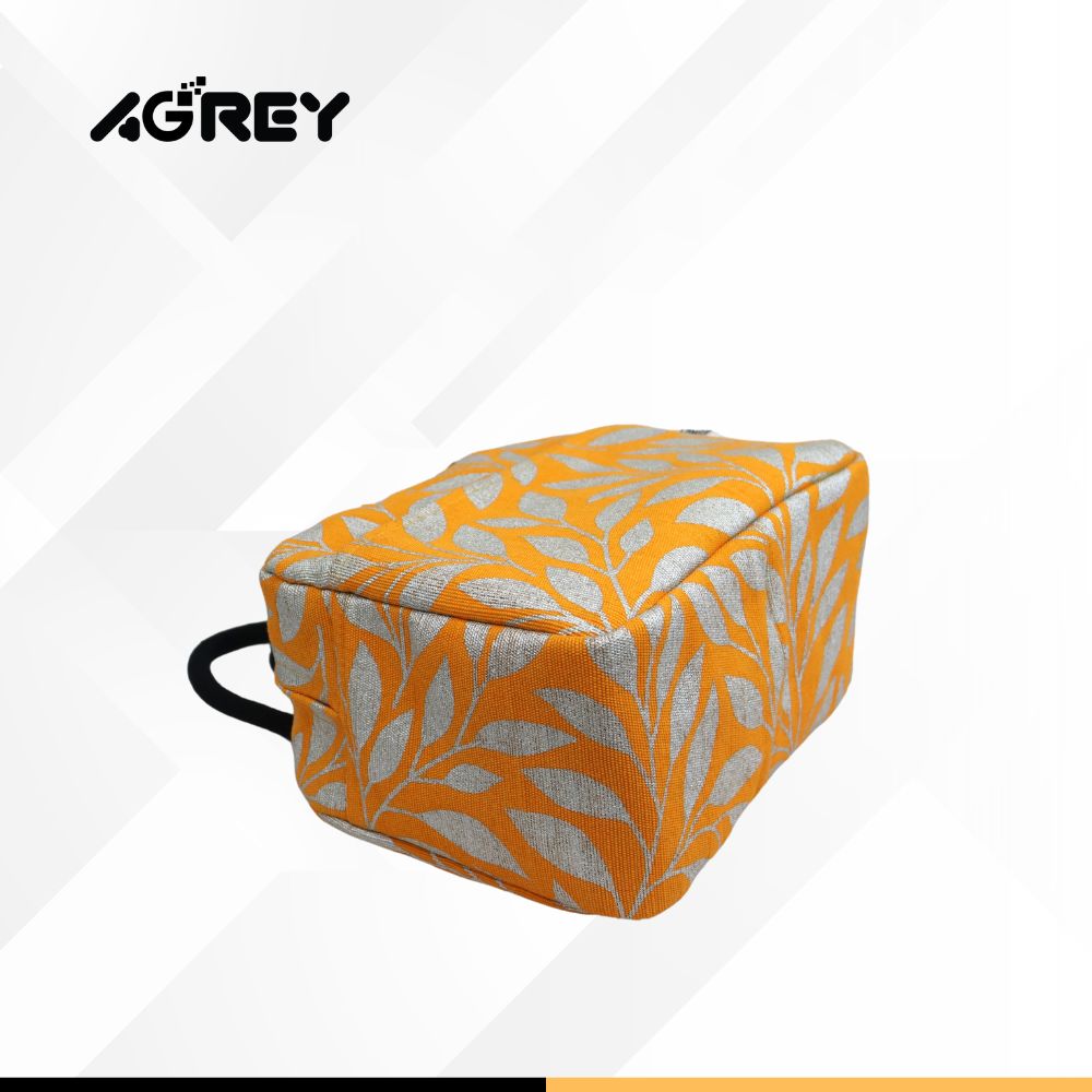 Buy Lunch Carry Bag, Jute Cotton , Yellow & Silver, (10.5″x8.5″x5″) Best Price In Bangladesh