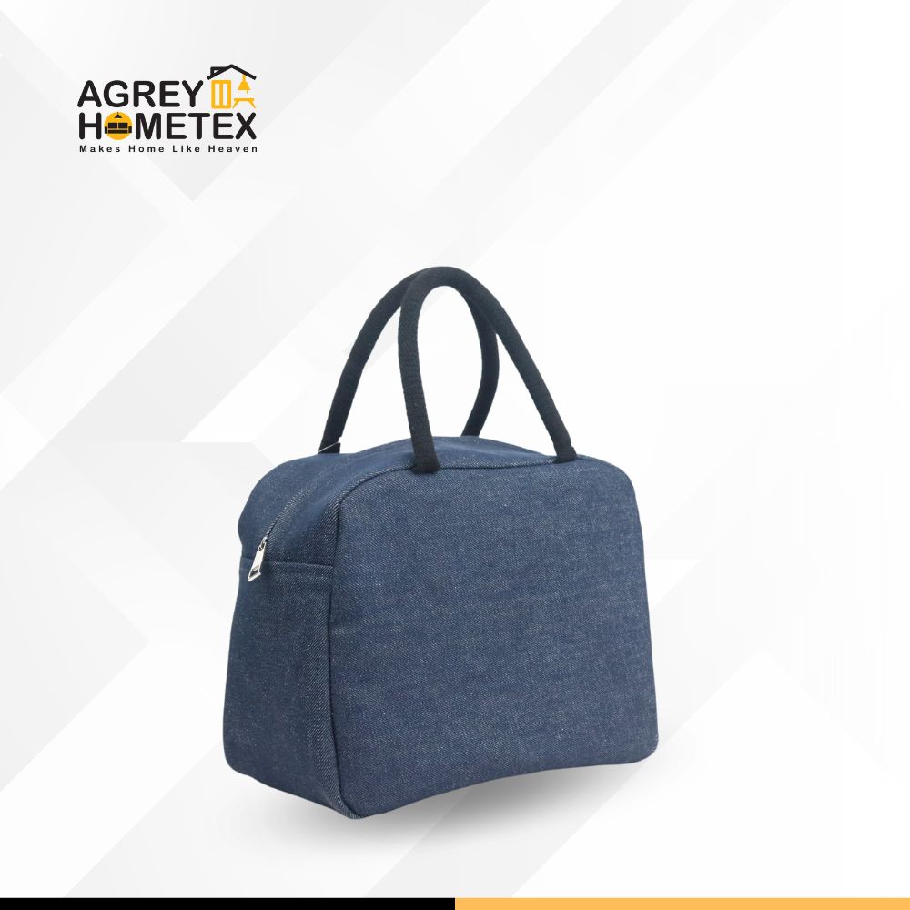 Buy Lunch Carry Bag, Denim Fabric , Navy Blue, (10.5″x8.5″x5″) Best Price In Bangladesh