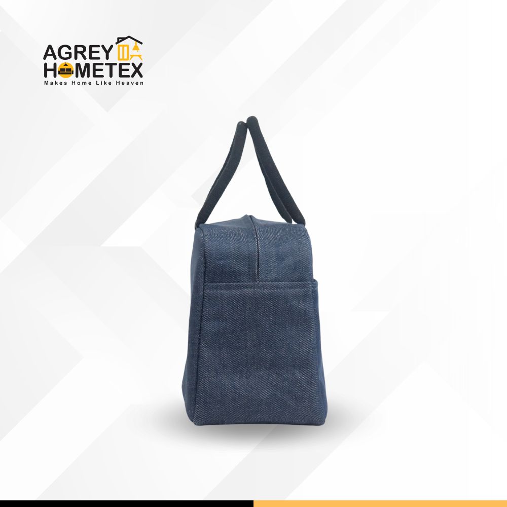 Buy Lunch Carry Bag, Denim Fabric , Navy Blue, (10.5″x8.5″x5″) Best Price In Bangladesh