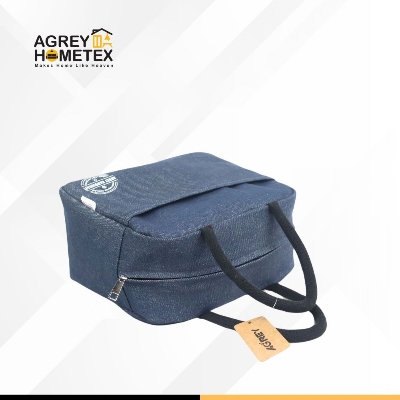 Buy Lunch Carry Bag, Denim Fabric , Navy Blue, (10.5″x8.5″x5″) Best Price In Bangladesh