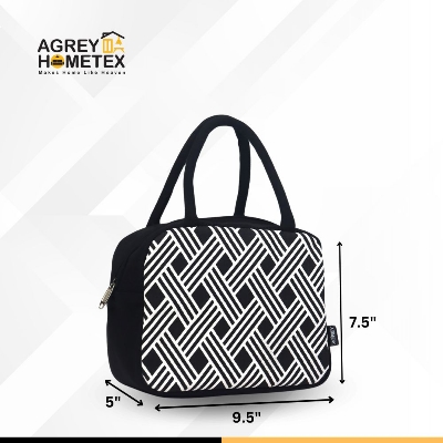 Buy Lunch Carry Bag, Cotton Fabric, Black & White, (9.5″x7.5″x5″)  Best Price In Bangladesh