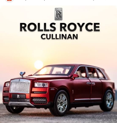 Picture of 1 PC 1:24 Rolls Royce Cullinan Diecast Metal Car Luxury SUV Alloy Model Car Simulation Sound Light Pull Back Car Toy For Kids Gift