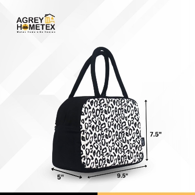 Buy Lunch Carry Bag, Cotton Fabric, Black & White, (9.5″x7.5″x5″) Best Price In Bangladesh