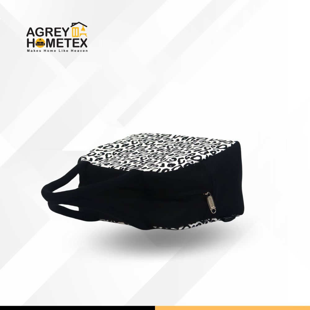 Buy Lunch Carry Bag, Cotton Fabric, Black & White, (9.5″x7.5″x5″) Best Price In Bangladesh