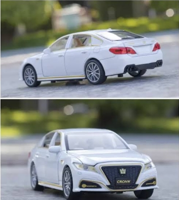 Picture of 1 PC 1:24 Toyota Crown Diecast Alloy Car 6 Open Premium Model Vehicle Metal Toy Model Pull back Sound Light