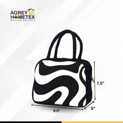 Buy Lunch Carry Bag, Cotton Fabric, Black & White, (9.5″x7.5″x5″)  Best Price In Bangladesh
