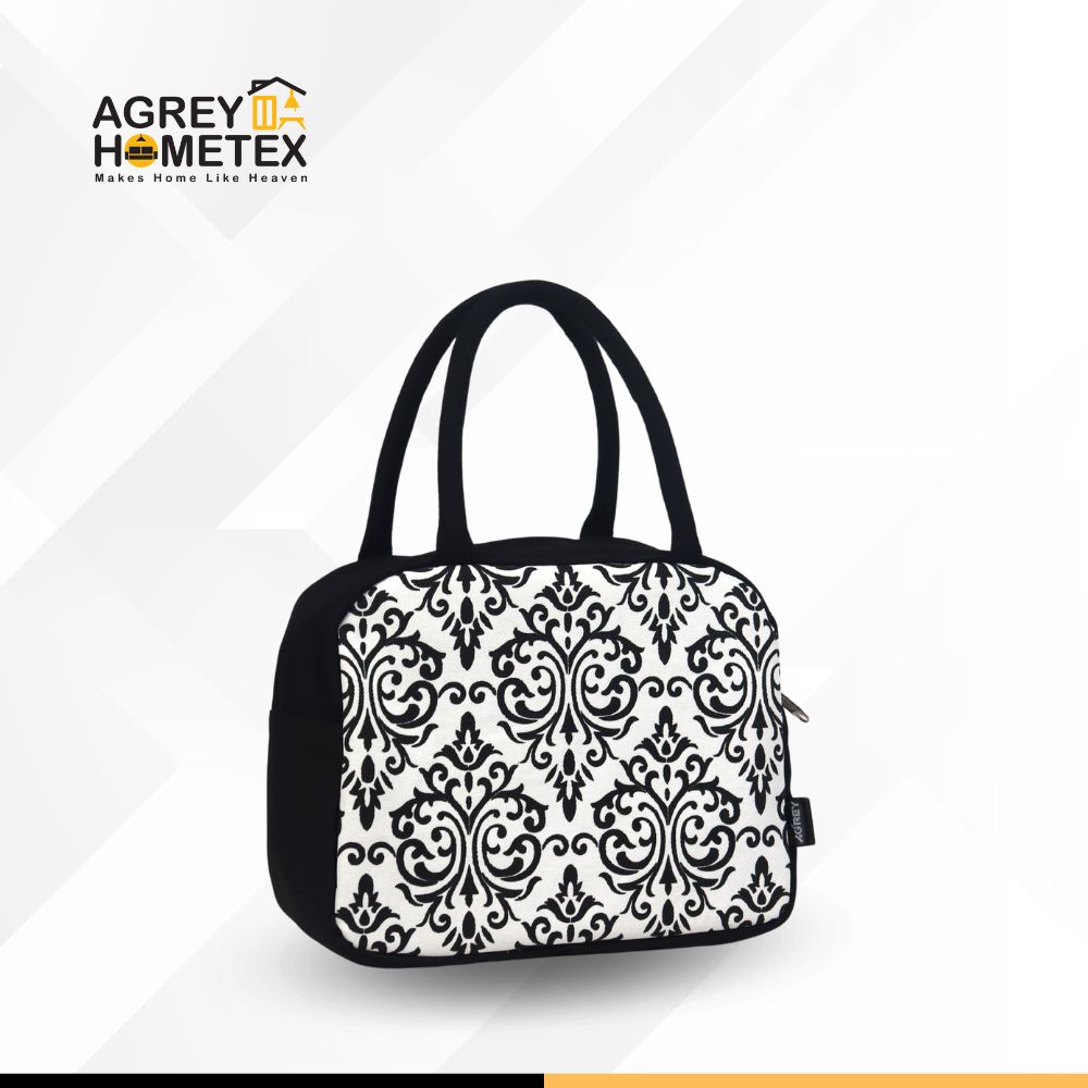 Buy Lunch Carry Bag, Cotton Fabric, Black & White, (9.5″x7.5″x5″)  Best Price In Bangladesh