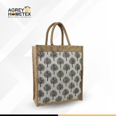 Buy Jute Shopping Bag with Zipper, Natural & Black, (12"x14") Best Price In Bangladesh
