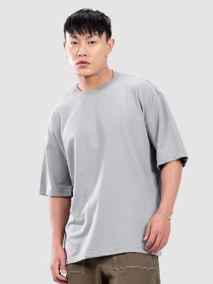 Buy  Oversized Plain T-Shirt – Silver Ash Best Price In Bangladesh