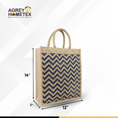 Buy Jute Shopping Bag with Zipper, Natural & Black, (12"x14")  Best Price In Bangladesh