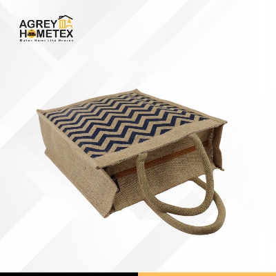 Buy Jute Shopping Bag with Zipper, Natural & Black, (12"x14")  Best Price In Bangladesh