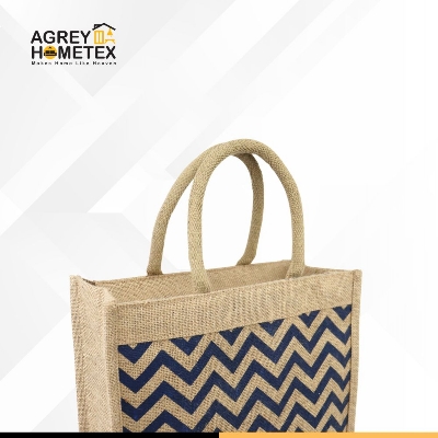 Buy Jute Shopping Bag with Zipper, Natural & Black, (12"x14")  Best Price In Bangladesh