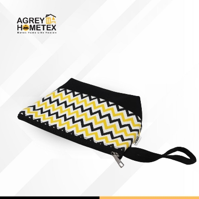 Buy Pouch / Makeup Bag, Cotton Fabric, Black & Yellow, (6"x10") Best Price In Bangladesh