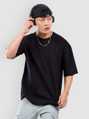 Buy Oversized Plain T-Shirt – Black  Best Price In Bangladesh
