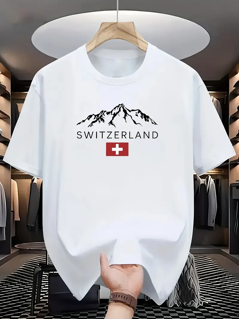 Buy Drop Shoulder Print T-Shirt – Switzerland – White Best Price In Bangladesh