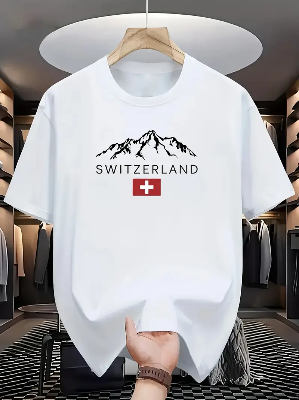 Buy Drop Shoulder Print T-Shirt – Switzerland – White Best Price In Bangladesh