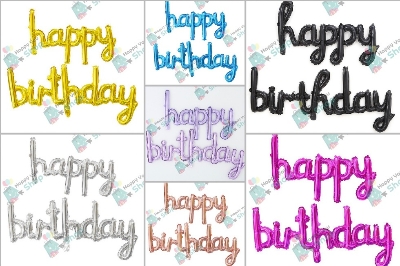 Picture of Cursive Birthday foil balloons