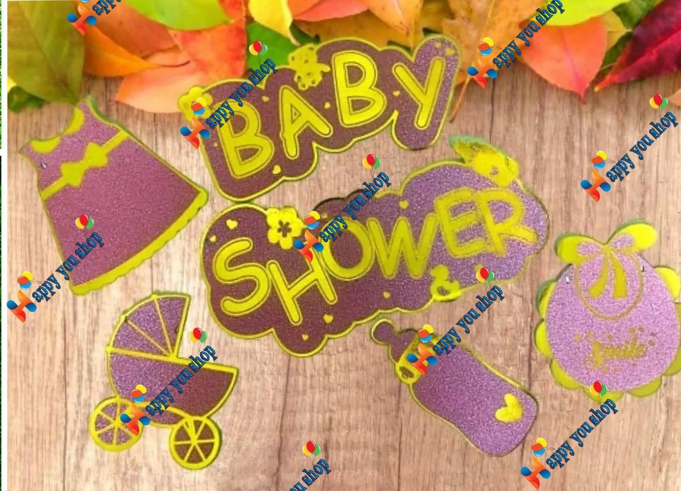 Picture of Baby shower character card banner