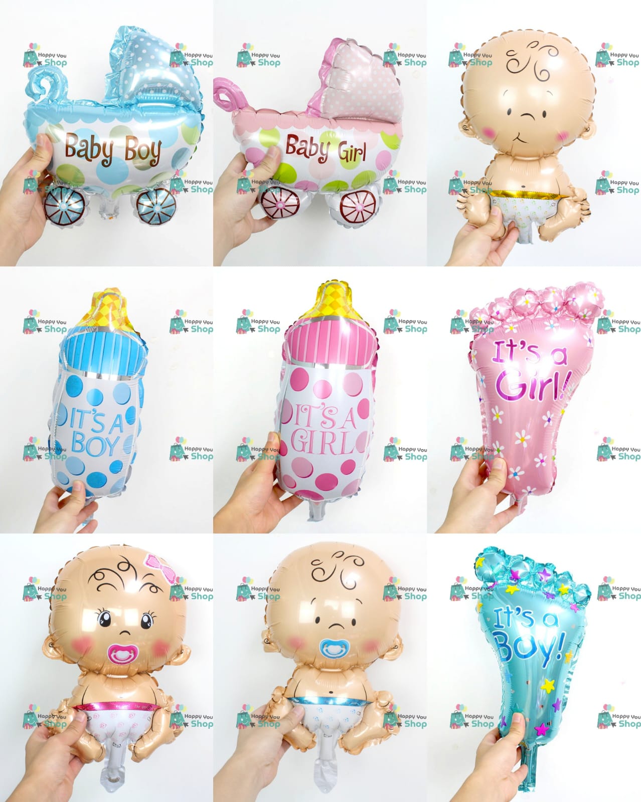 Picture of Baby shower boy/girl reveal small foil balloons