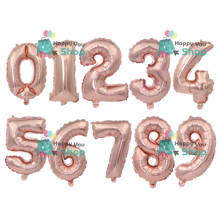 Picture of Large size/ 32 inch size number foil balloons (Rose gold color)