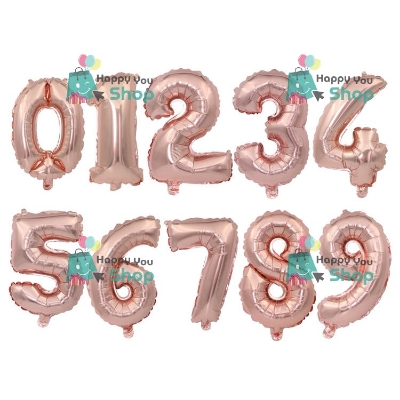 Picture of Large size/ 32 inch size number foil balloons (Rose gold color)