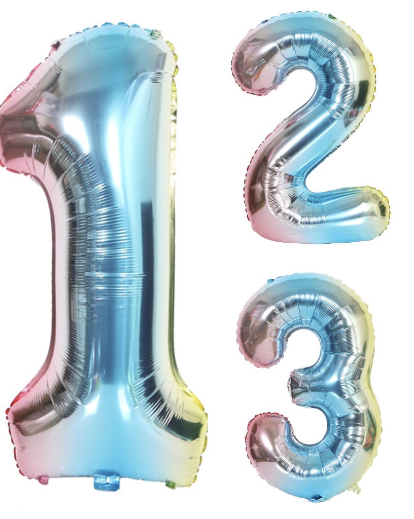 Picture of Large size/ 32 inch size number foil balloons (Gradientcolor)