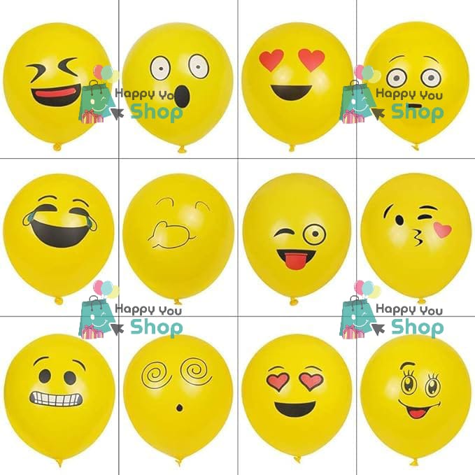 Picture of 20 piece random design emoji balloons (Random design)