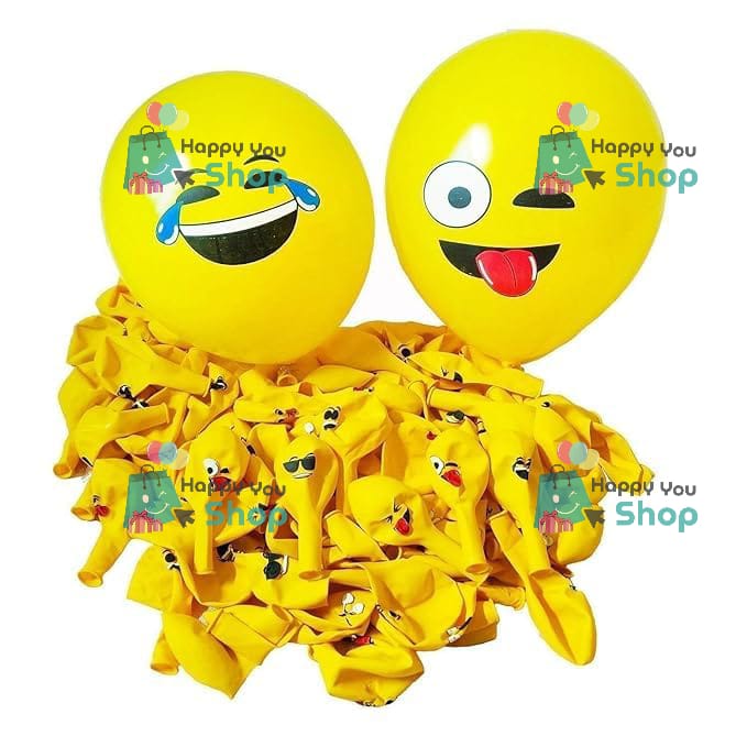 Picture of 20 piece random design emoji balloons (Random design)