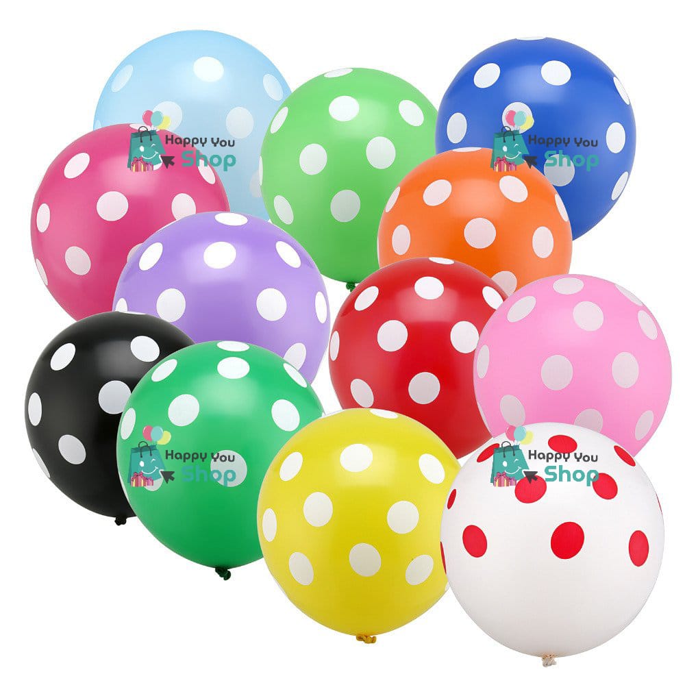 Picture of Premium polka dot balloons multi color 20 pieces