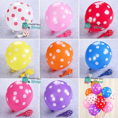 Picture of Premium polka dot balloons multi color 20 pieces