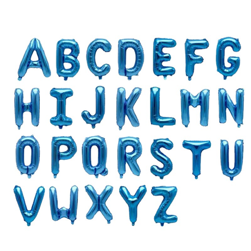Picture of Alphabet Aluminum Foil Balloons Letters A-Z - Blue