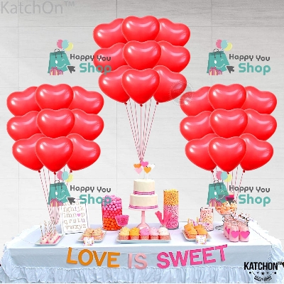 Picture of Heart shape RED color latex balloons 20 piece