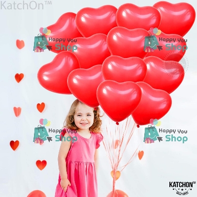 Picture of Heart shape RED color latex balloons 20 piece