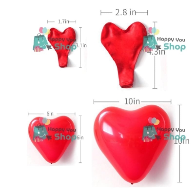 Picture of Heart shape RED color latex balloons 20 piece