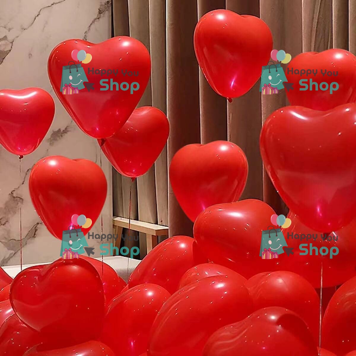 Picture of Heart shape RED color latex balloons 20 piece