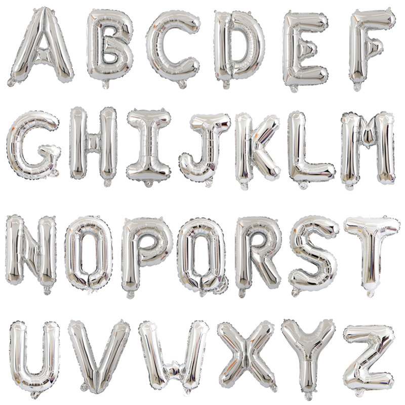Picture of Alphabet Aluminum Foil Balloons Letters A-Z - Silver