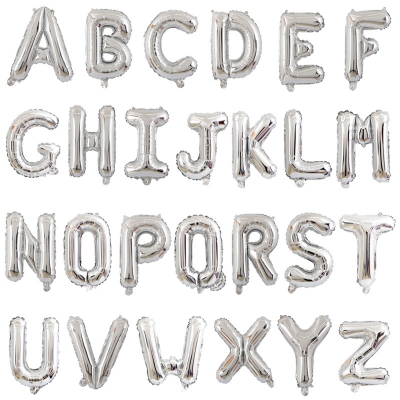 Picture of Alphabet Aluminum Foil Balloons Letters A-Z - Silver
