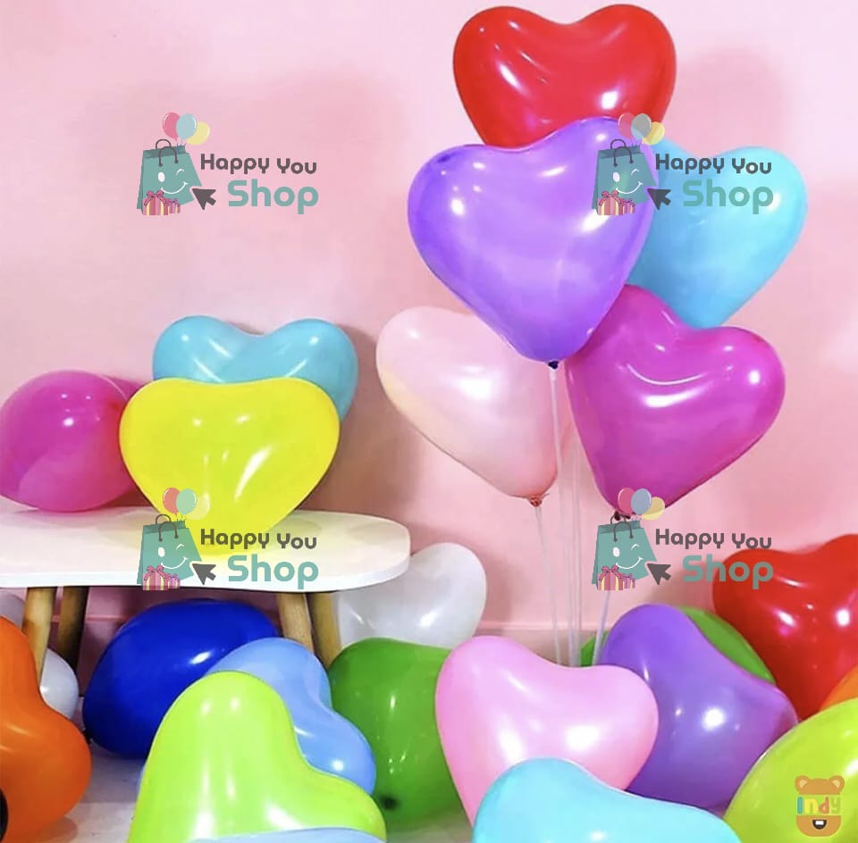 Picture of Heart shape multi color balloons 20 Pieces