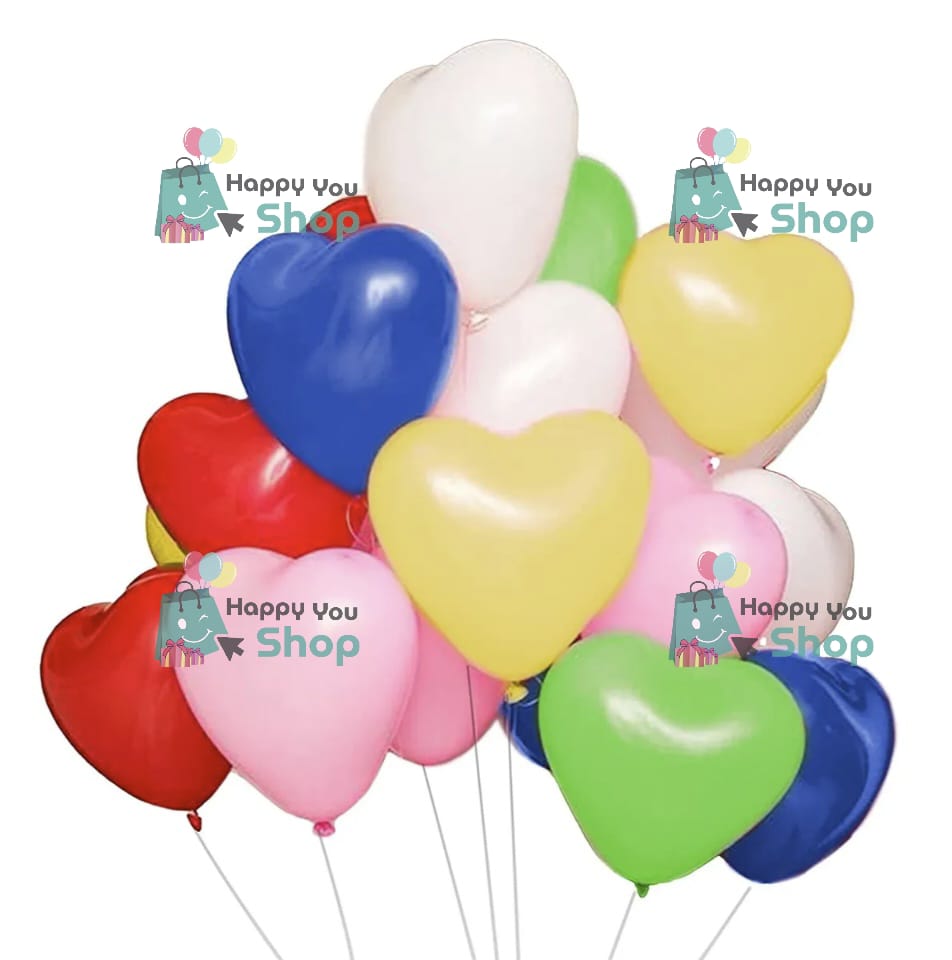 Picture of Heart shape multi color balloons 20 Pieces