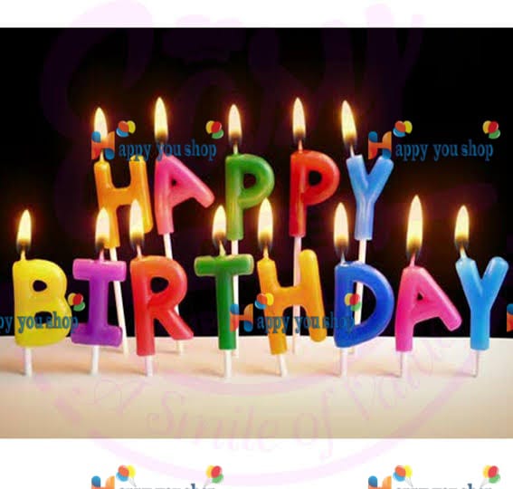 Picture of Happy Birthday multi color Letter Candle For Birthday Cake Decoration