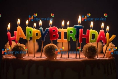 Picture of Happy Birthday multi color Letter Candle For Birthday Cake Decoration