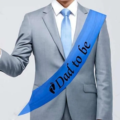 Picture of Dad to be sash for baby shower program decorations
