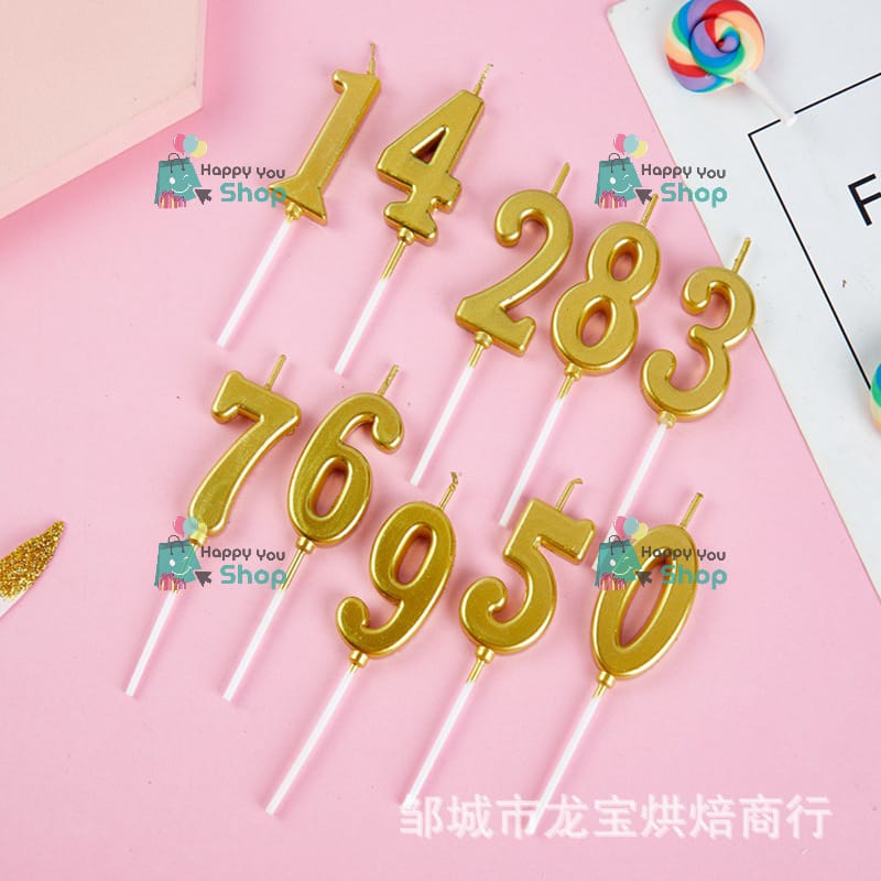 Picture of Golden Number Candle For Birthday, Anniversary, Events And Party Decoration Items- (Pack of 1 Pcs)
