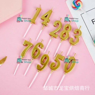 Picture of Golden Number Candle For Birthday, Anniversary, Events And Party Decoration Items- (Pack of 1 Pcs)