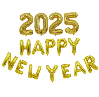 Picture of happy new year 2025 foil balloons