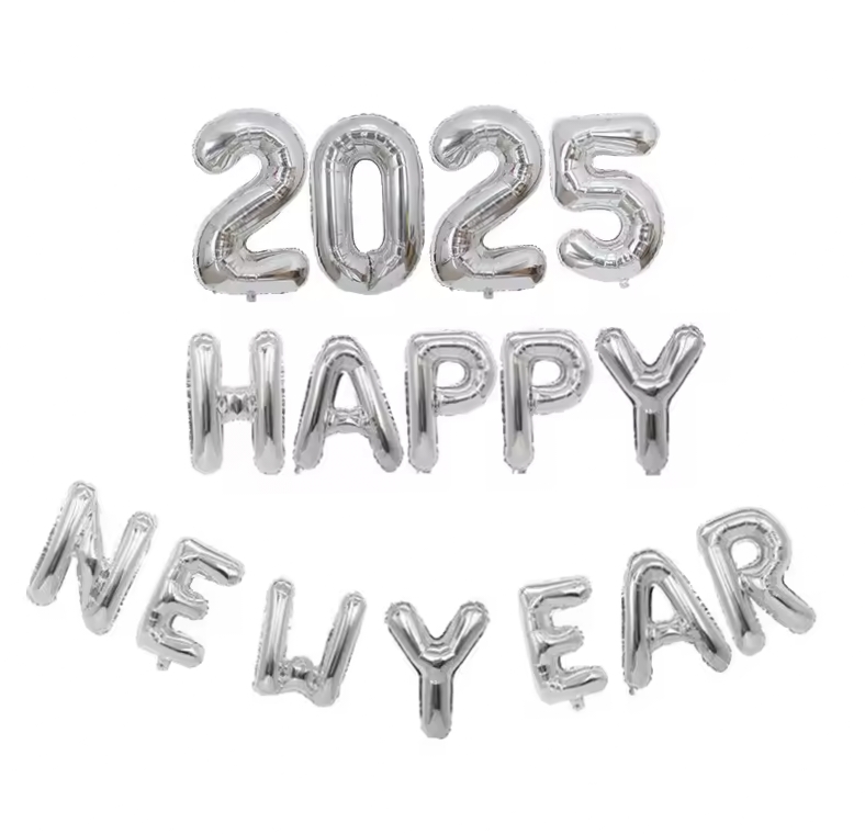 Picture of happy new year 2025 foil balloons