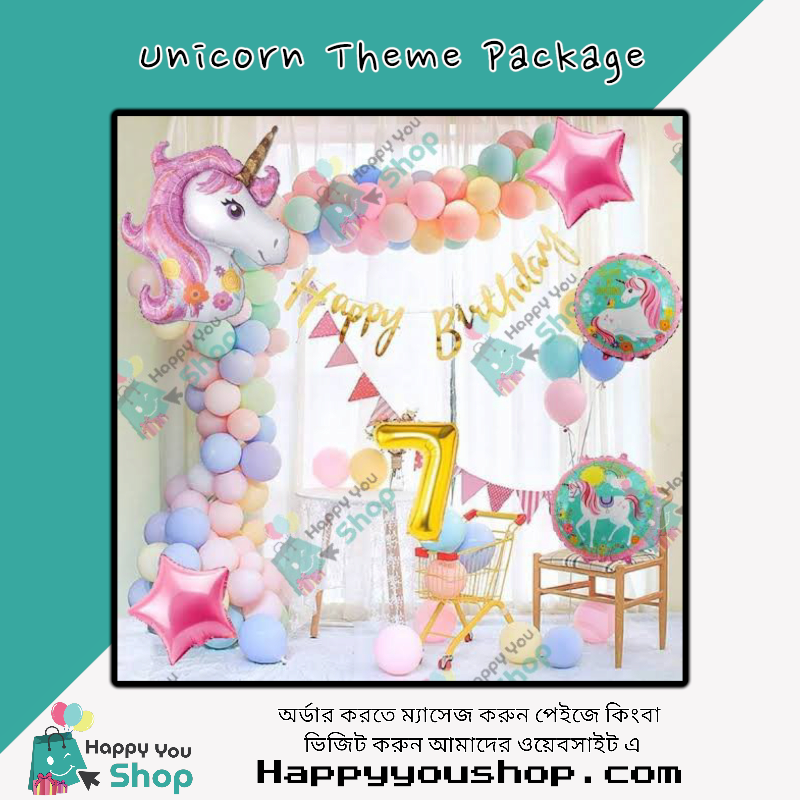 Picture of Unicorn theme birthday decorations