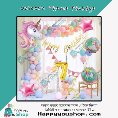 Picture of Unicorn theme birthday decorations
